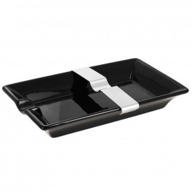 Rectangular Ceramic Cigar Ashtray Black