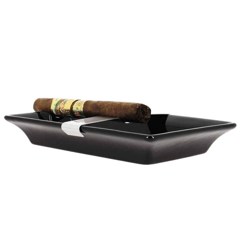 Zigarrenaschenbecher, Outdoor-Keramik-Aschenbecher, Zigarren- Reiseaschenbecher (schwarz)