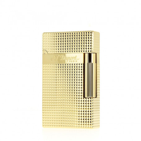 Ligne 2 Feuerzeug Double Flame Diamond Point Gold Finish