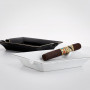 Ashtray 2 Cigars Black Porcelain