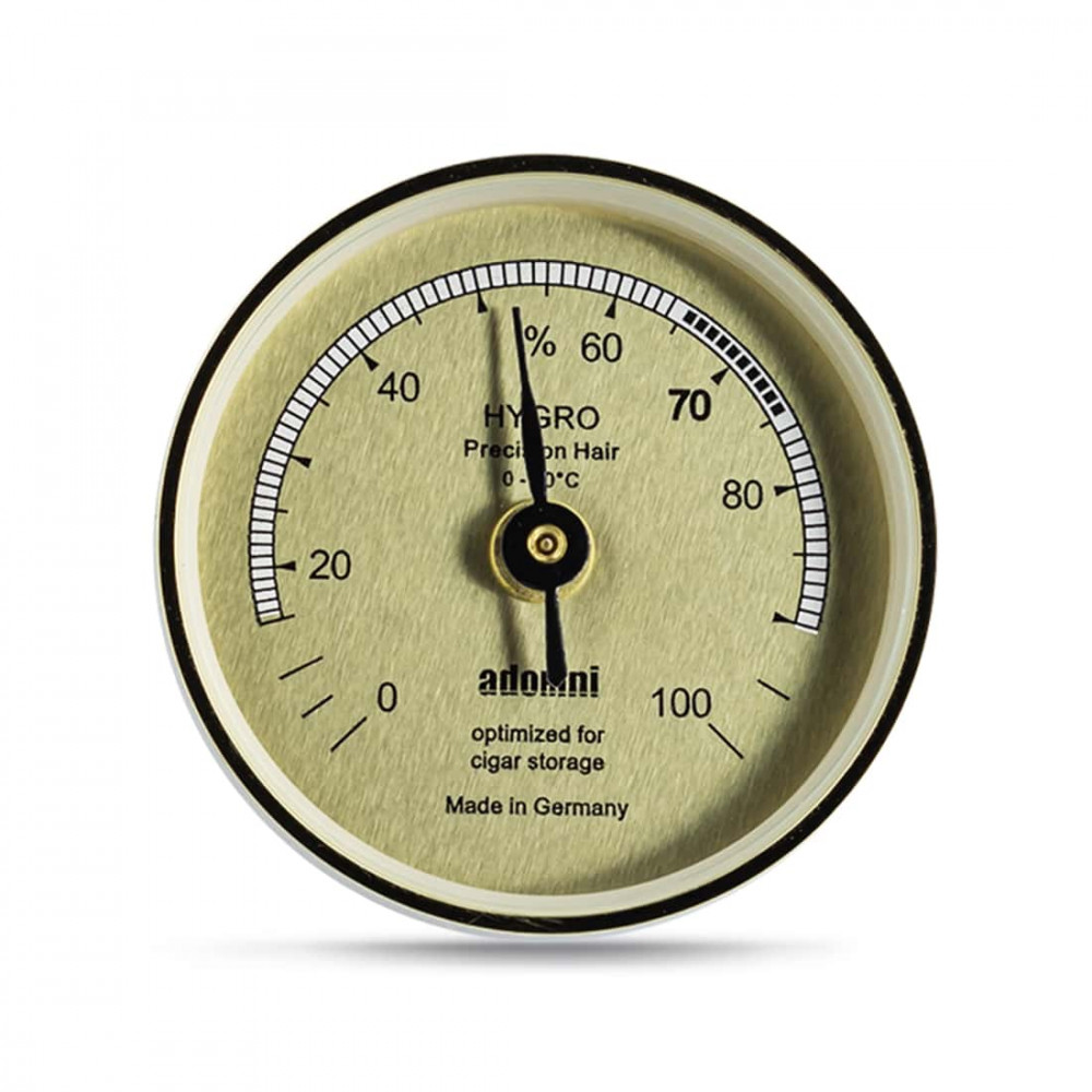 Hygromètre de Luxe - analogique - argent - 37 mm de large - 9 mm  d'épaisseur - petit
