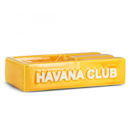 Cinzeiro El Segundo Rectangular Havana Club Amarelo