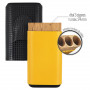 Black and Yellow 3-Cigar Case and Cigar Cutter