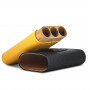 Black and Yellow 3-Cigar Case and Cigar Cutter