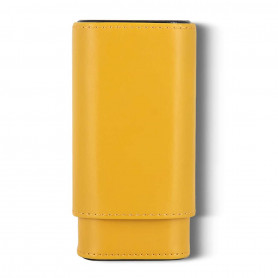 Estuche rígido amarillo para 3 cigarrillos