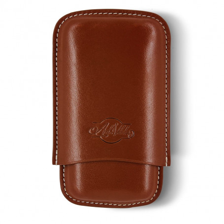 Amaro Brown 3 Cigars Case