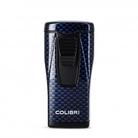 Chalumeau Lighter Colibri Monaco Blue Carbon 3 Flames