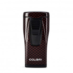 Briquet Chalumeau Colibri Monaco Rouge Carbone 3 Flammes