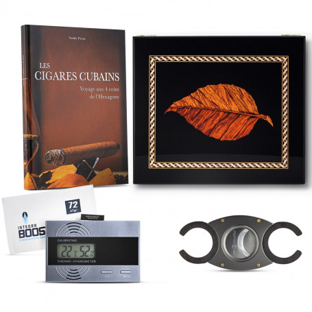 Pack Cave à Cigares Santa Clara Art et Volutes et Livre Les Cigares Cubains