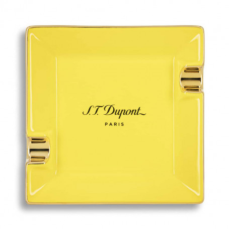 Cenicero de cerámica ST Dupont de oro amarillo