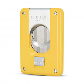 Yellow Lacquered Double Blade Cigar Cutter Elie Bleu