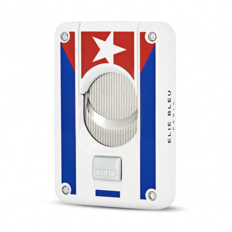 Cortador de charutos de lâmina dupla com bandeira cubana Elie Bleu