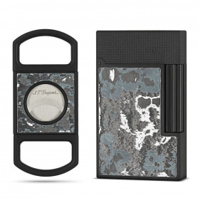 Dark Storm Carbone ST Dupont Lighter and Cigar Cutter Set