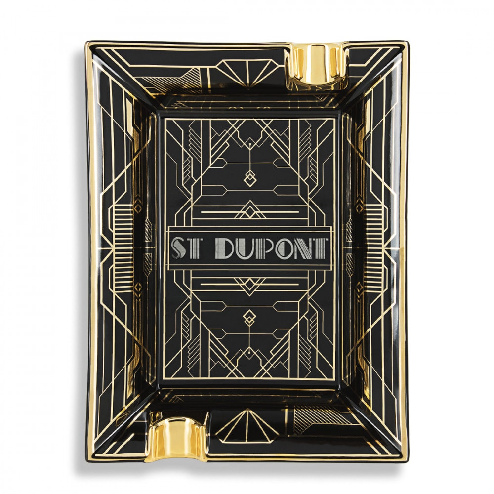 Zigarren-Aschenbecher Porzellan Art Deco ST Dupont