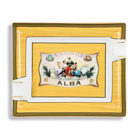 Posacenere per sigari Flor de Alba Porcellana gialla Elie Bleu