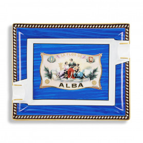 Flor de Alba Blue Porcelain Cigar Ashtray Elie Bleu