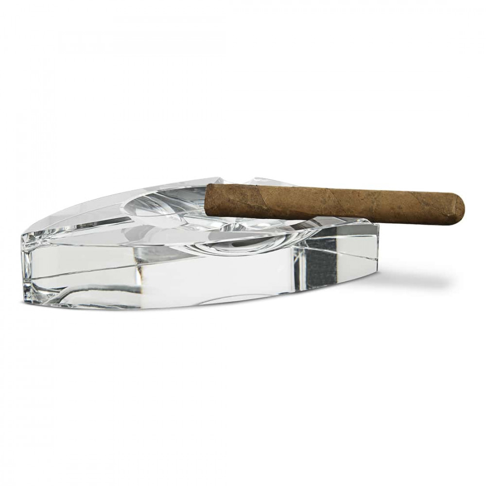 Zigarren Aschenbecher Boot Kristall