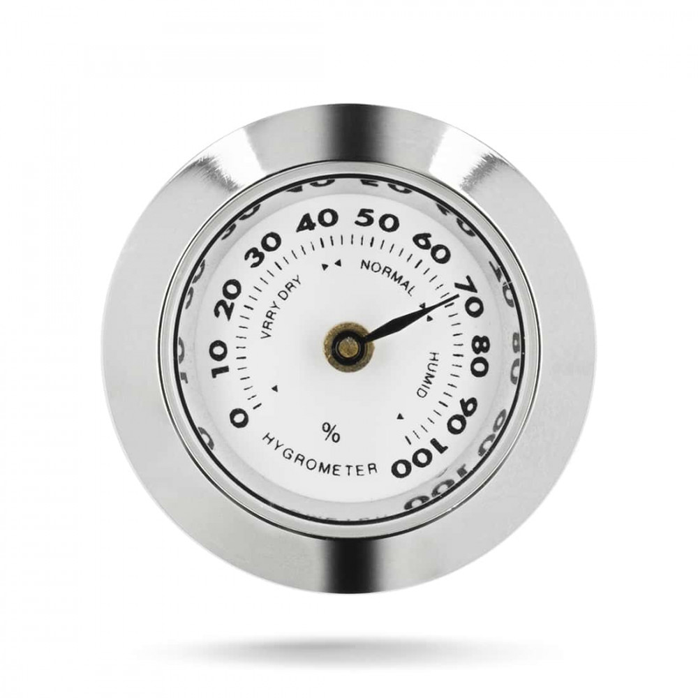 Thermomètre / Hygromètre mécanique - Laiton chromé - Format mini