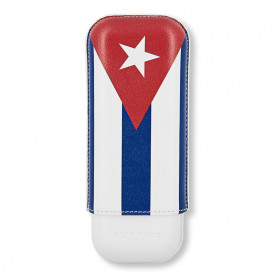 Case Elie Bleu Cuban flag 2 cigars