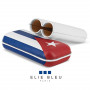 Case Elie Bleu Cuban flag 2 cigars