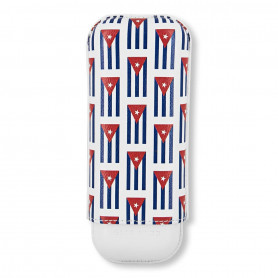 Etui Elie Bleu Petit Drapeau Cubain 2 cigares