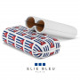 Case Elie Bleu Small Cuban flag 2 cigars