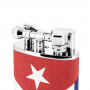 Leather table lighter Cuban flag Peter Charles Paris