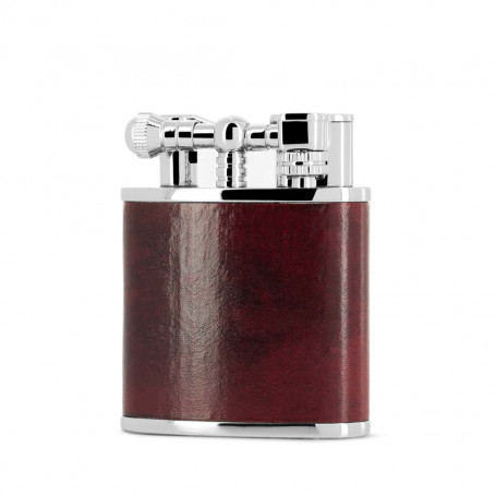 Red leather table lighter Peter Charles Paris