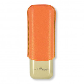 Estuche para puros naranja dorado para 2 puros ST Dupont