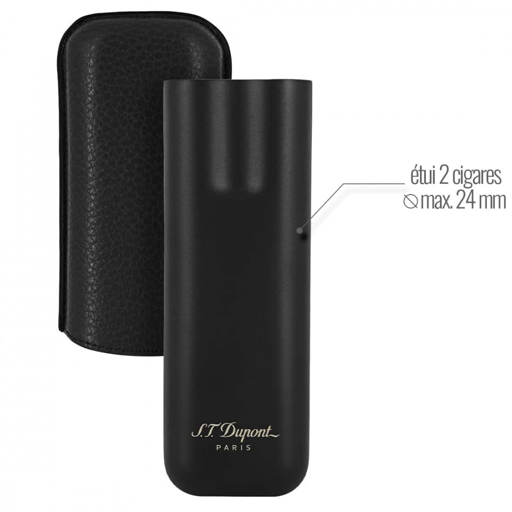 S.T. Dupont Cigar Case for 2 Cigars black matte grey 183240