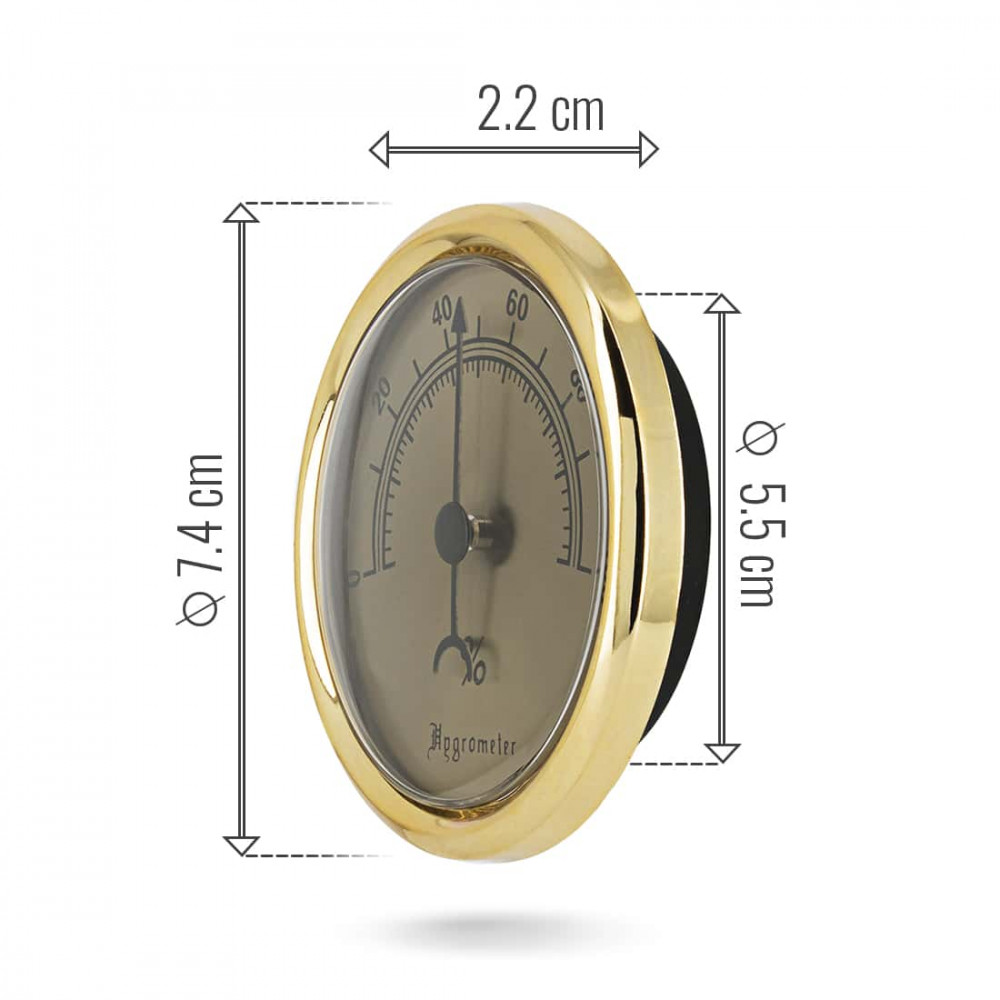 Igrometro analogico dorato con anello — Raig