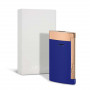 Accendino S.T. Dupont Slim 7, design blu brillante e finiture in oro rosa