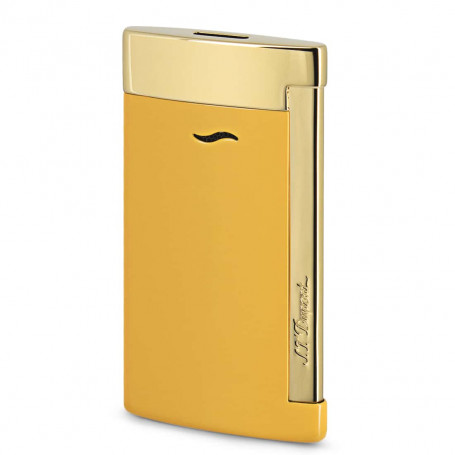 Feuerzeug S.T. Dupont Slim 7, Honig-Design und Gold-Finish