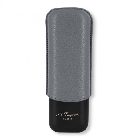 Cigar case S.T. Dupont Duo, Graphite Leather and Matte Black Metallic Finish