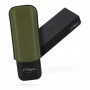 Cigar case S.T. Dupont Duo, Khaki leather and Matte Black metal finish