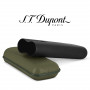 Cigar case S.T. Dupont Duo, Khaki leather and Matte Black metal finish