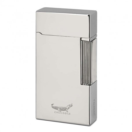 Silver Tempest Lighter with Red Flame