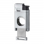 2-in-1 Integrated Grey Triple Flame Lighter and Cigar Cutter