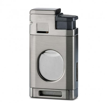 2-in-1 Integrated Triple Flame Lighter and Cigar Cutter Gun