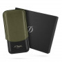 Triple Cigar Case S.T. Dupont, Khaki Leather with Matte Black Metal Details