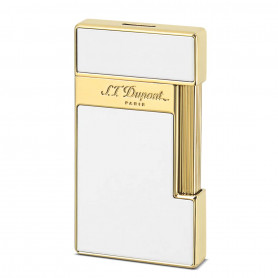 Design Blanc avec Accents Dorés du Briquet Slimmy S.T. Dupont