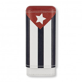 Cigar case Adorini 2-3 cigars Cuban flag Leather