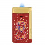 Briquet S.T. Dupont Slim 7, Design Dragon Rouge et Finition Or