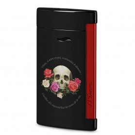 Briquet S.T. Dupont Slim 7, Design Memento Mori et Finition Noir