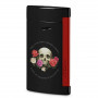 Isqueiro S.T. Dupont Slim 7, design Memento Mori e acabamento em preto