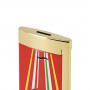 Accendino S.T. Dupont Slim 7, collezione Le Mans Design Finitura rossa e oro