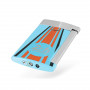 Accendino S.T. Dupont Slim 7, collezione Le Mans Design blu e finitura cromata