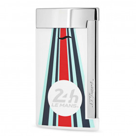 Feuerzeug S.T. Dupont Slim 7, Le Mans Collection Design Weiß und Chrom Finish