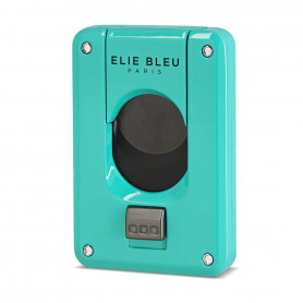 Cigar cutter Elie Bleu Double Blade Black finish Turquoise lacquered