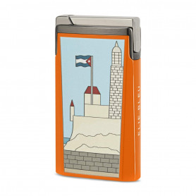 Briquet Elie Bleu J15 Gun Casa Cubana Orange - Série Limitée